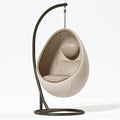 Hängesessel 105 x 95 x 195 cm aus Kunstleder in Beige mit Metallgestell im modernen Stil