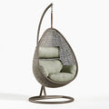 Hängesessel 105 x 105 x 195 cm Geflecht Stahl Taupe mit Standgestell