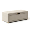 Sitzbank mit Stauraum 120 x 45 x 50 cm Stoff Beige gepolstert mit Klappdeckel