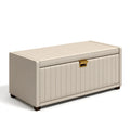 Sitzbank mit Stauraum 120 x 45 x 48 cm Stoff Beige gepolstert mit Klappdeckel