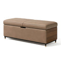 Sitzbank mit Stauraum 120 cm Kunstleder Taupe - gepolsterter Hocker im modernen Stil