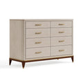 Kommode 160 x 45 x 120 cm Beige Holzwerkstoff mit 8 Schubladen im klassischen Stil