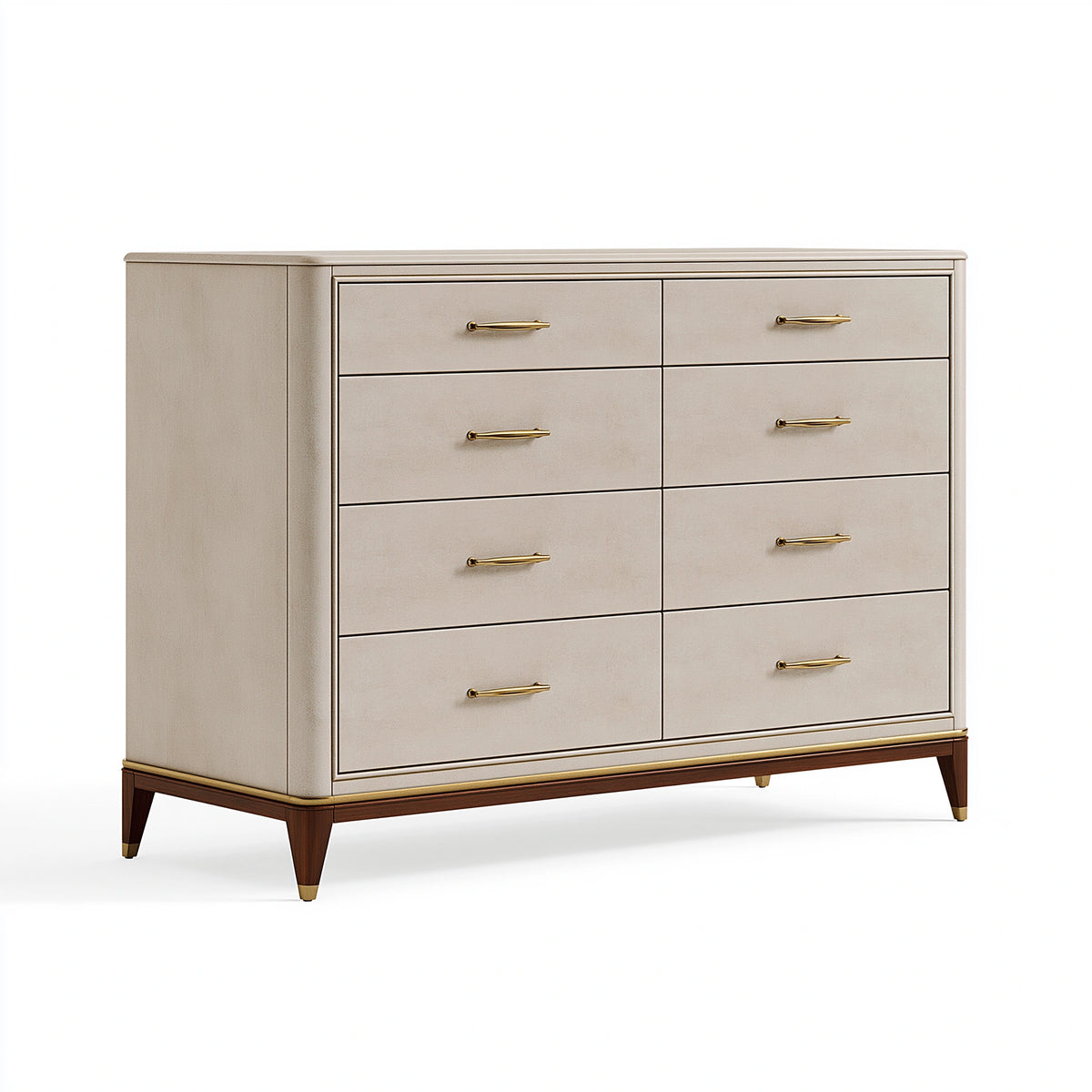 Kommode 160 x 45 x 120 cm Beige Holzwerkstoff mit 8 Schubladen im klassischen Stil