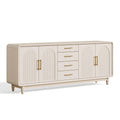 Sideboard 180 x 45 x 85 cm Holzwerkstoff Cremeweiß mit 4 Türen und 4 Schubladen im modernen Stil